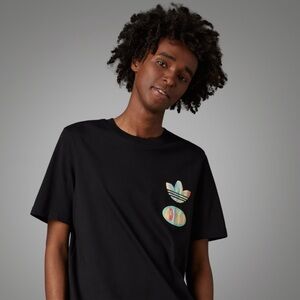 Adidas Mens Black Enjoy Summer Front Back Graphic T Shirt SZ LG Short Sleeve